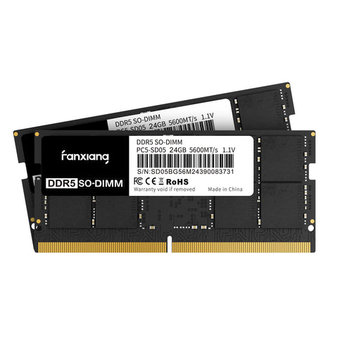 fanxiang SODIMM DDR5 4800MHz RAM 64GB Kit (2 x 32GB),CL40 1.1V SODIMM 262 Pin Laptop Memory Module Ram,Memory for Enhanced Gaming Performance and Smooth Multitasking