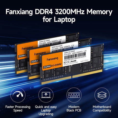 fanxiang SODIMM DDR4 RAM 32GB (2 x 16GB) 3200Mhz, Intel AMD Laptop Memory CL22 1.2V Dual Channel,Ideal for Gaming and Productivity