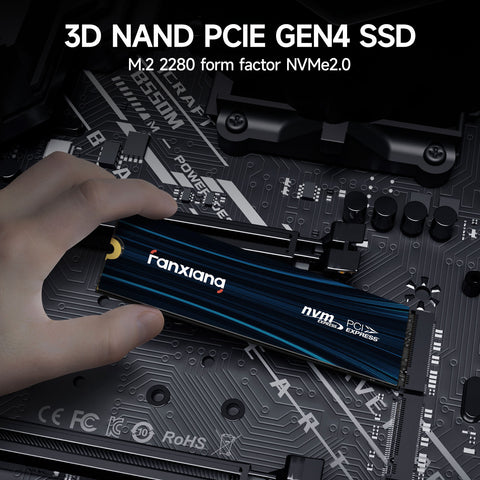 fanxiang 1TB NVMe SSD PCIe Gen 4 Gaming SSD for PS5, Up to 7100MB/s M.2 2280 SSD Compatible with PS5 Storage Expansion, Internal Solid State Drive for Gamers, Professionals, Creators S880E