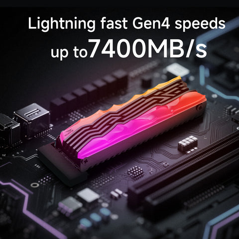 fanxiang S790R  NVMe M.2 SSD PCIe 4.0 x4, Internal Solid State Drive with RGB Heatsink, Up to 7450MB/s, 3D NAND TLC, PS5 Compatible, Ideal for Gaming, Creators & Professionals