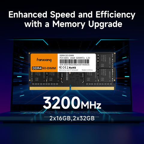 fanxiang SODIMM DDR4 RAM 32GB (2 x 16GB) 3200Mhz, Intel AMD Laptop Memory CL22 1.2V Dual Channel,Ideal for Gaming and Productivity